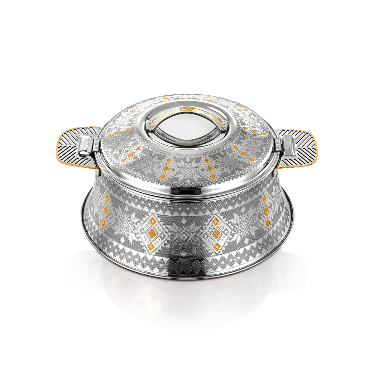 Almarjan 3 Pieces Ahram Collection Stainless Steel Hot Pot Silver & Gold - H23EPG8HG