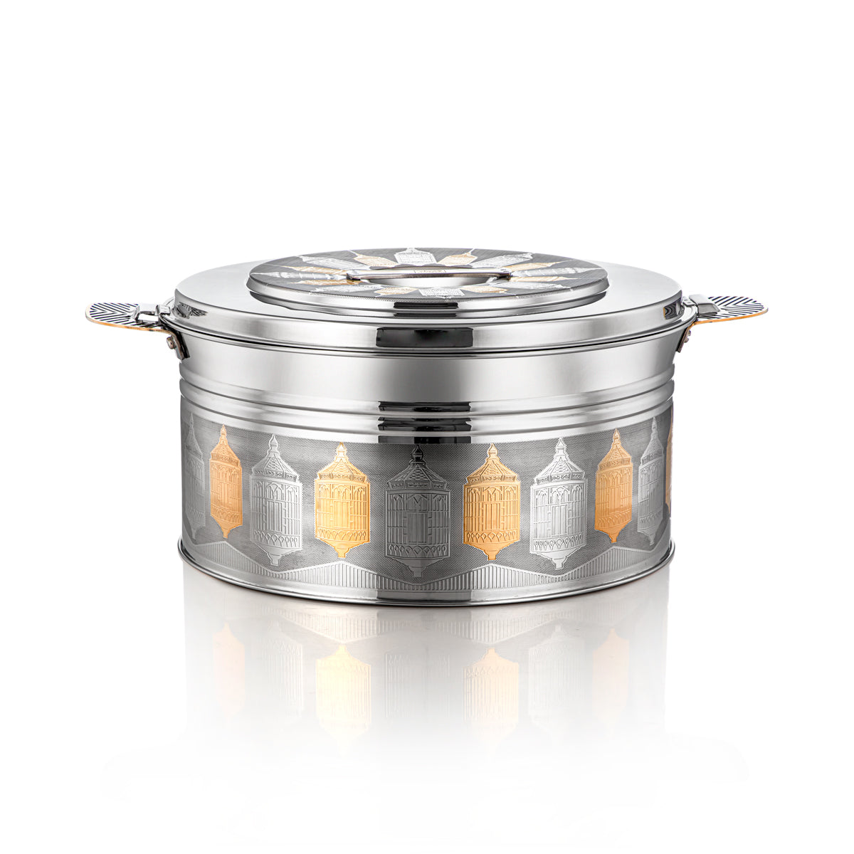 Almarjan 9000 ML Shaharzad Collection Stainless Steel Hot Pot Silver & Gold - H23EPG20HG