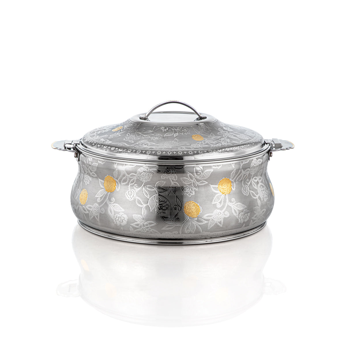 Almarjan 30 CM Boshra Collection Stainless Steel Hot Pot Silver & Gold - H23EPG15HG