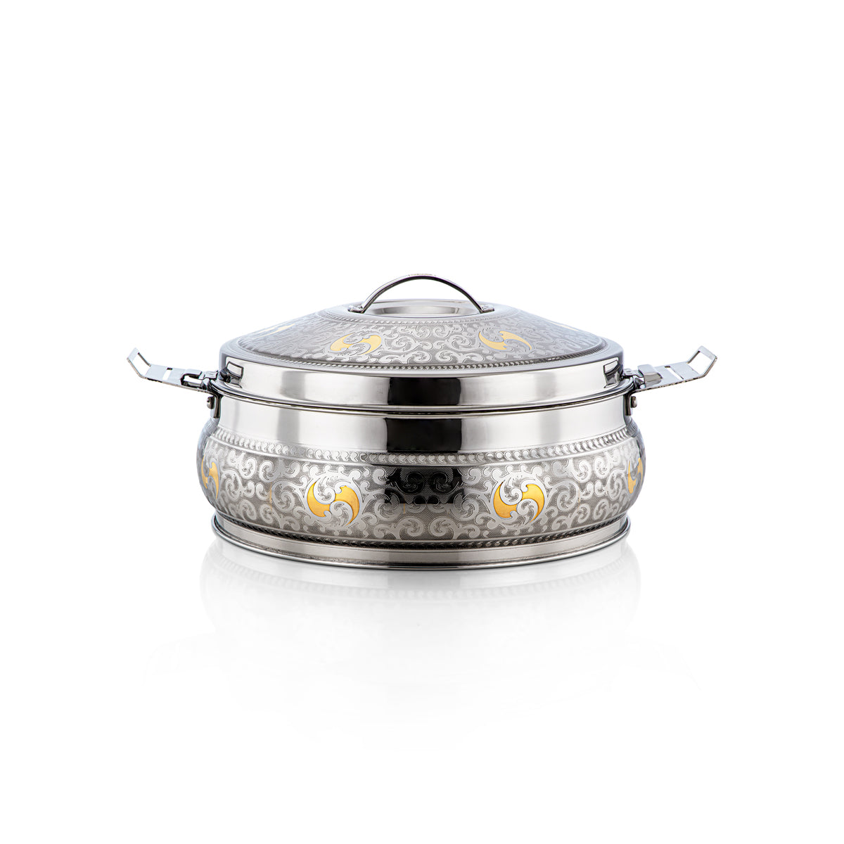 Almarjan 30 CM Maha Collection Stainless Steel Hot Pot Silver & Gold - H23EPG16HG