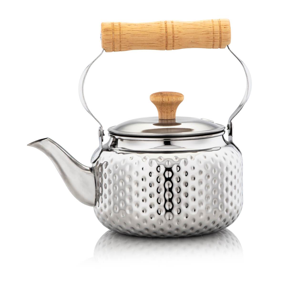 ALMARJAN Hammered Collection Stainless Steel Tea Kettle Silver 1.6 Liter STS0010500