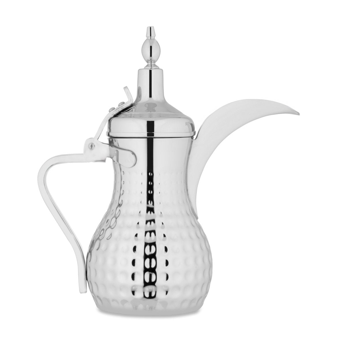 Almarjan 1 Liter Hammered Collection Stainless Steel Dallah Silver - STS0010550