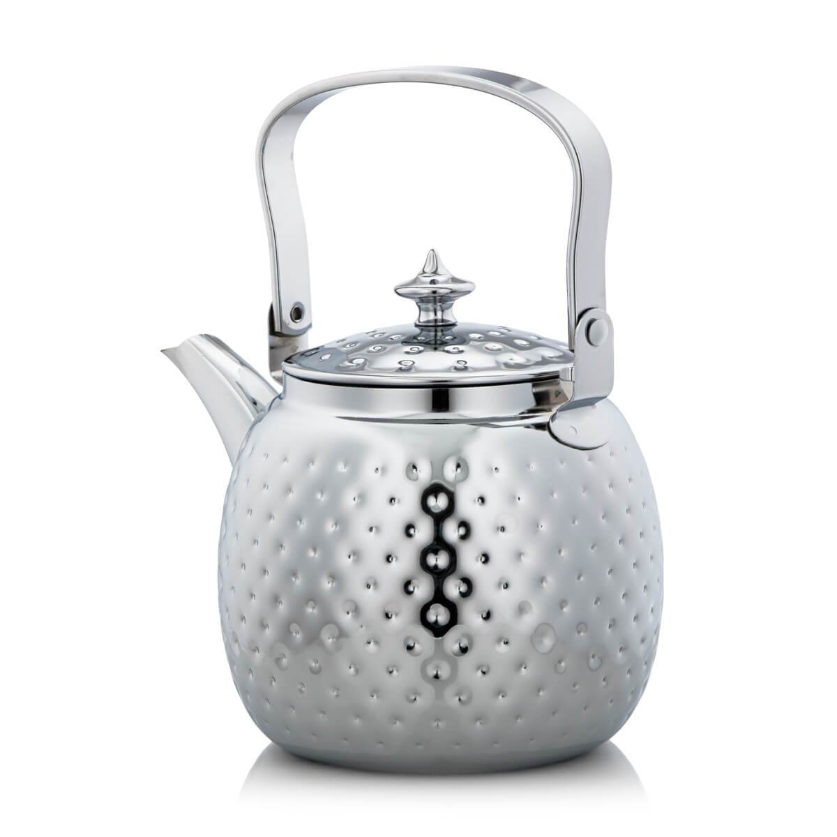 Almarjan 1.5 Liter Stainless Steel Hammered Tea Kettle Silver - STS0010619