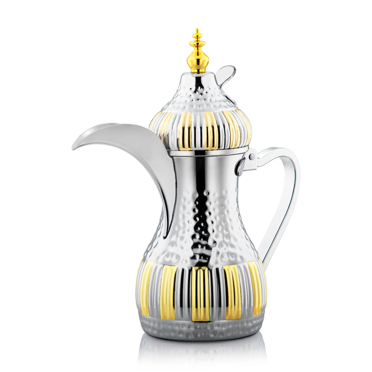 Almarjan 1 Liter Stainless Steel Dallah Silver & Gold - STS0010727 
