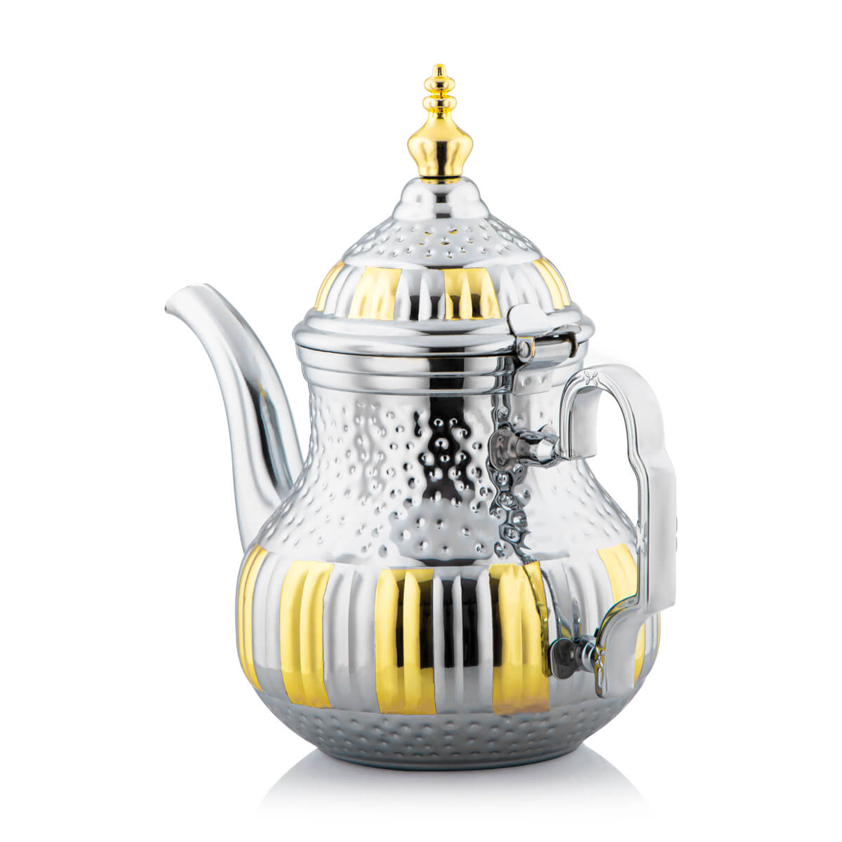  Almarjan 1.2 Liter Stainless Steel Teapot Silver & Gold - STS0010747 
