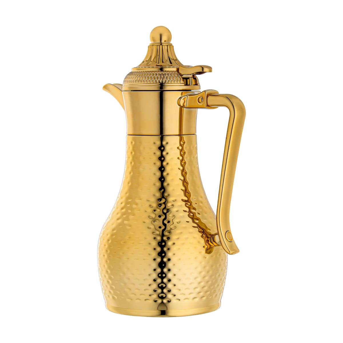 Almarjan 0.6 Liter Stainless Steel Double Wal Hammered Collection Vacuum Tea Dallah Gold - SUT/H-060-G